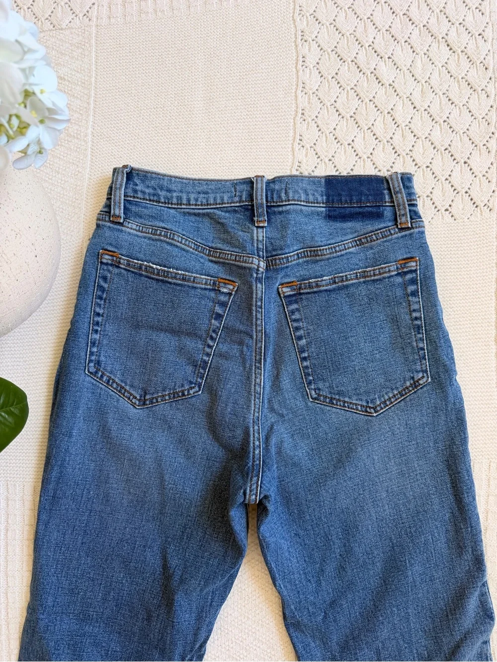 Abercrombie & Fitch Medium Blue Ultra High-Rise Ankle Straight Jeans